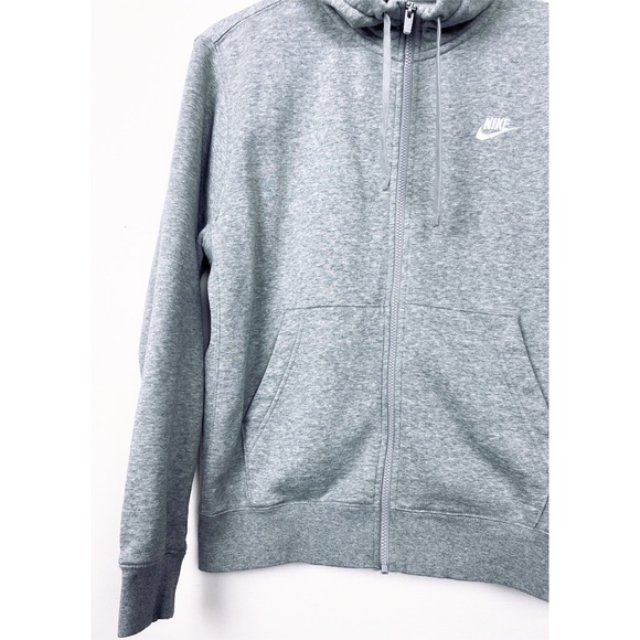 Nike Sportswear Club Fleece Grey Full Zip Up Hoodie Size M - Picture 7 of 7